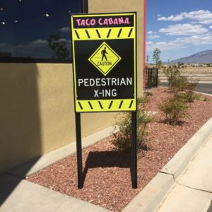 Taco-Cabana-Staked-Pedestrian-Crossing-Sign