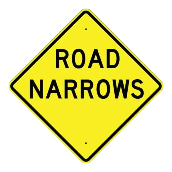 Road Narrows Sign - MUTCD Compliant