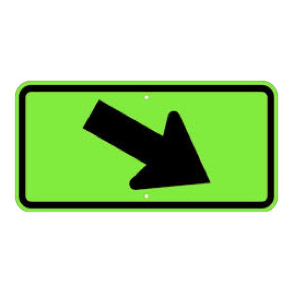 Diagonal Right Arrow Sign - Green - MUTCD Compliant