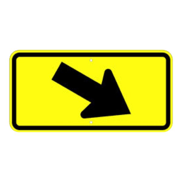 Diagonal Right Arrow Sign - Yellow - MUTCD Compliant