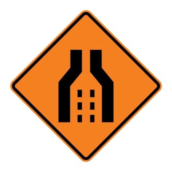 Dual Merge Symbol Sign - Orange - MUTCD Compliant