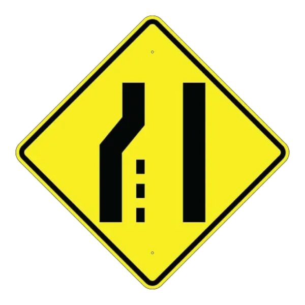 Lane Ends Left Sign - Symbol - MUTCD Compliant