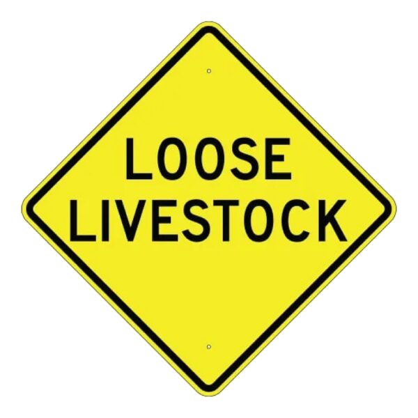 Loose Livestock Sign - MUTCD Compliant