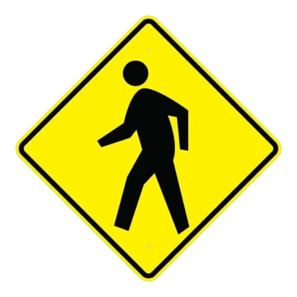 Pedestrian Crossing Sign - Symbol - Yellow - MUTCD Compliant