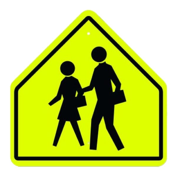 School Crossing Sign - Symbol - Green - MUTCD Compliant