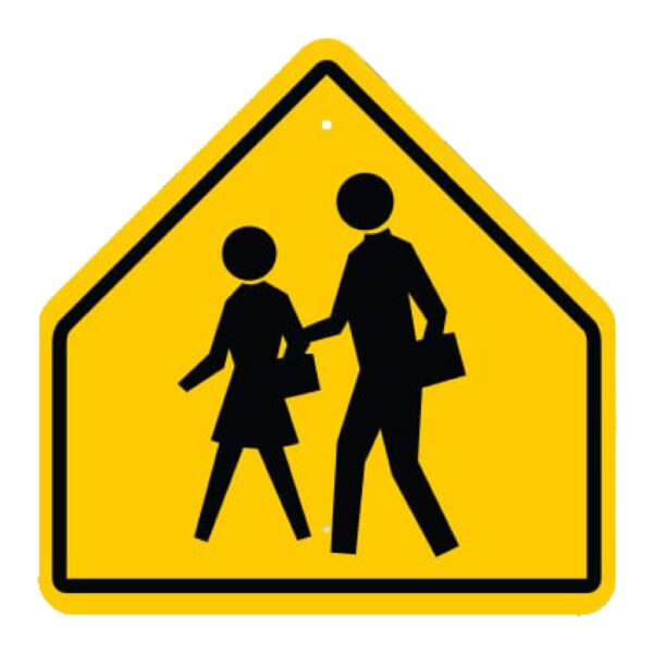 School Crossing Sign - Symbol - Yellow - MUTCD Compliant