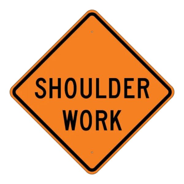 Shoulder Work Sign - Orange - MUTCD Compliant