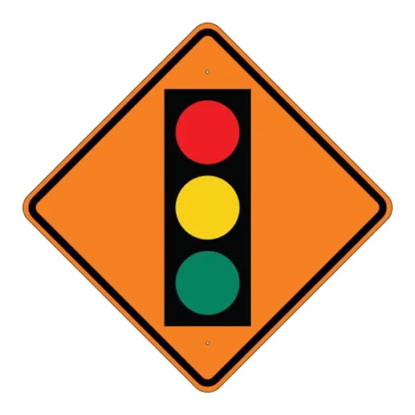 Signal Ahead Sign - Orange - MUTCD Compliant