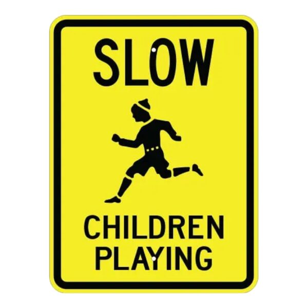 Slow Children Playing Sign - Child Symbol - MUTCD Compliant