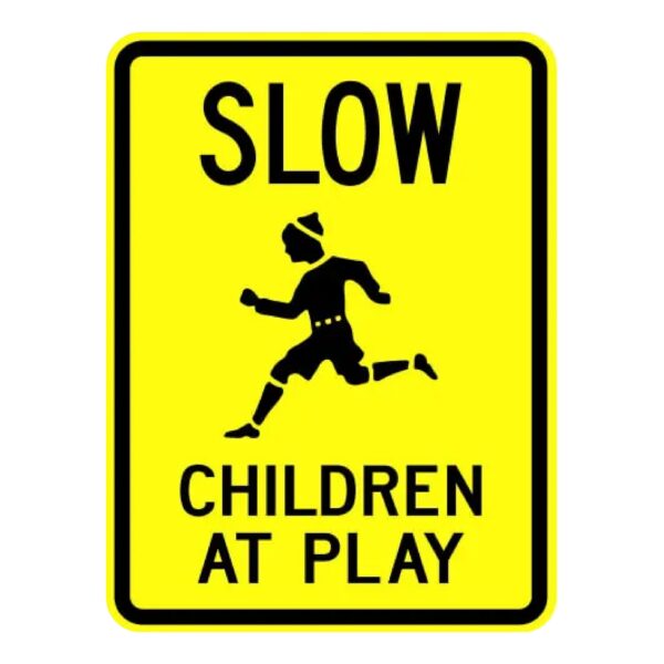 Slow Children at Play Sign - Child Symbol - MUTCD Compliant