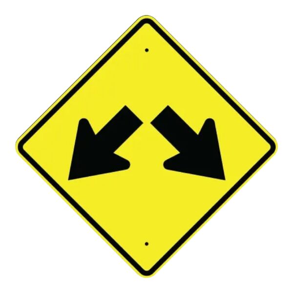 Two Downward Diagonal Arrows Sign - MUTCD Compliant