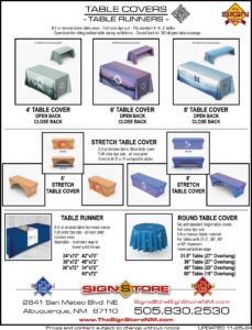 Table Cover Spec