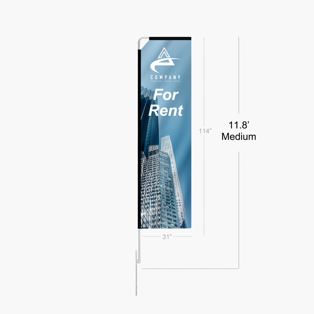 custom medium rect feather flag