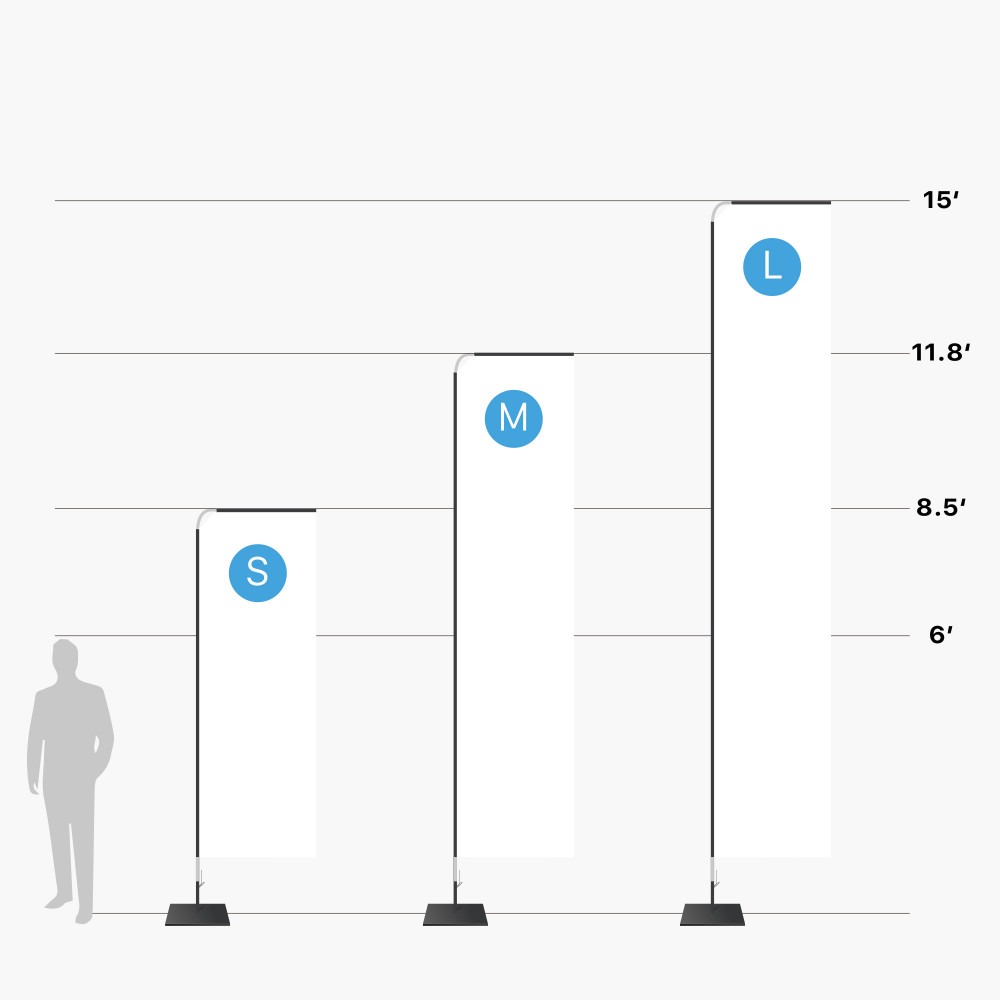 rectangle feather flag scale