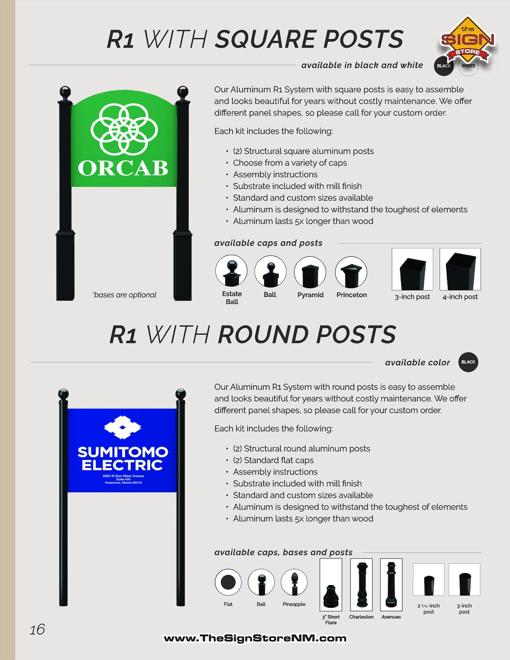 R1 Square and Round Posts - pg 16