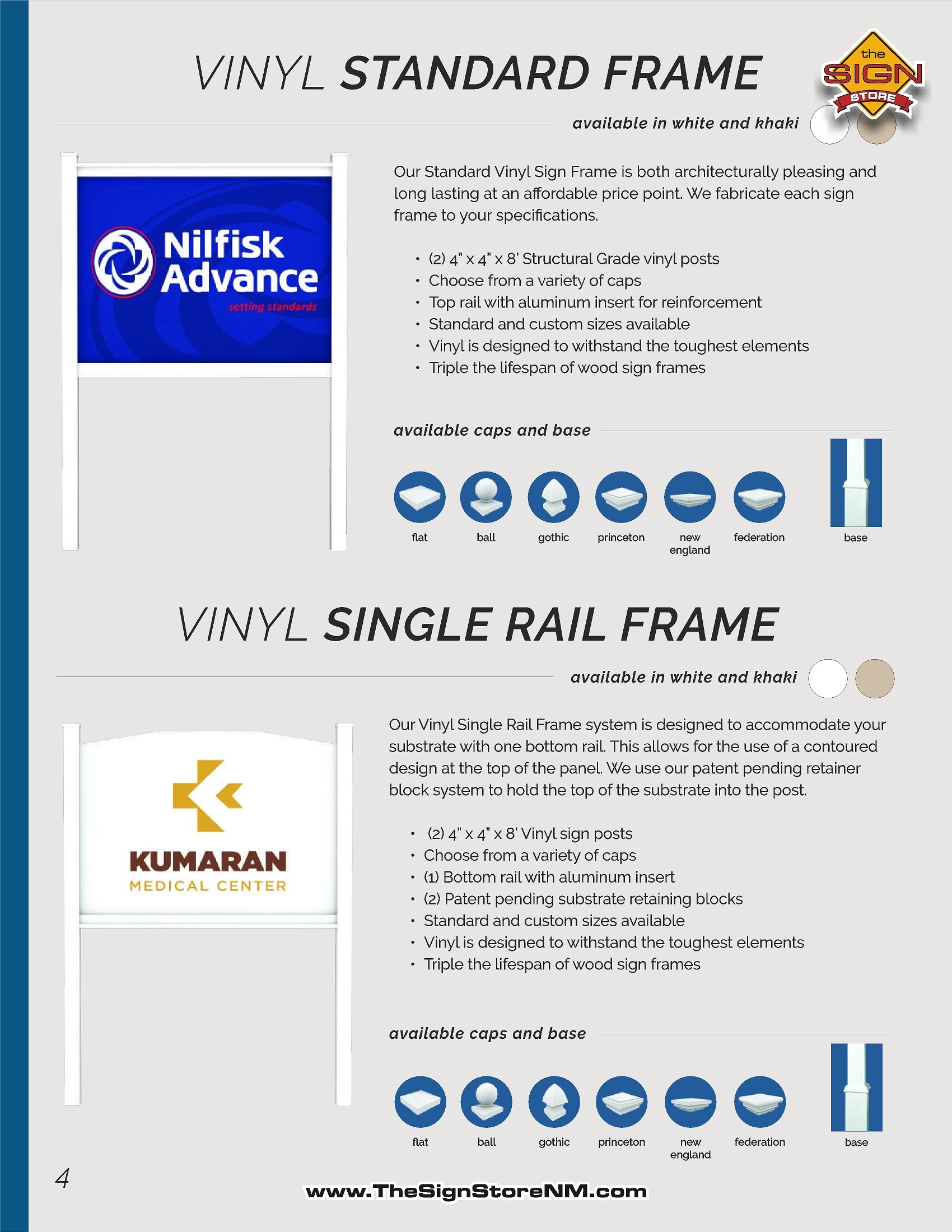 Standard and Single Rail Frame - pg 4
