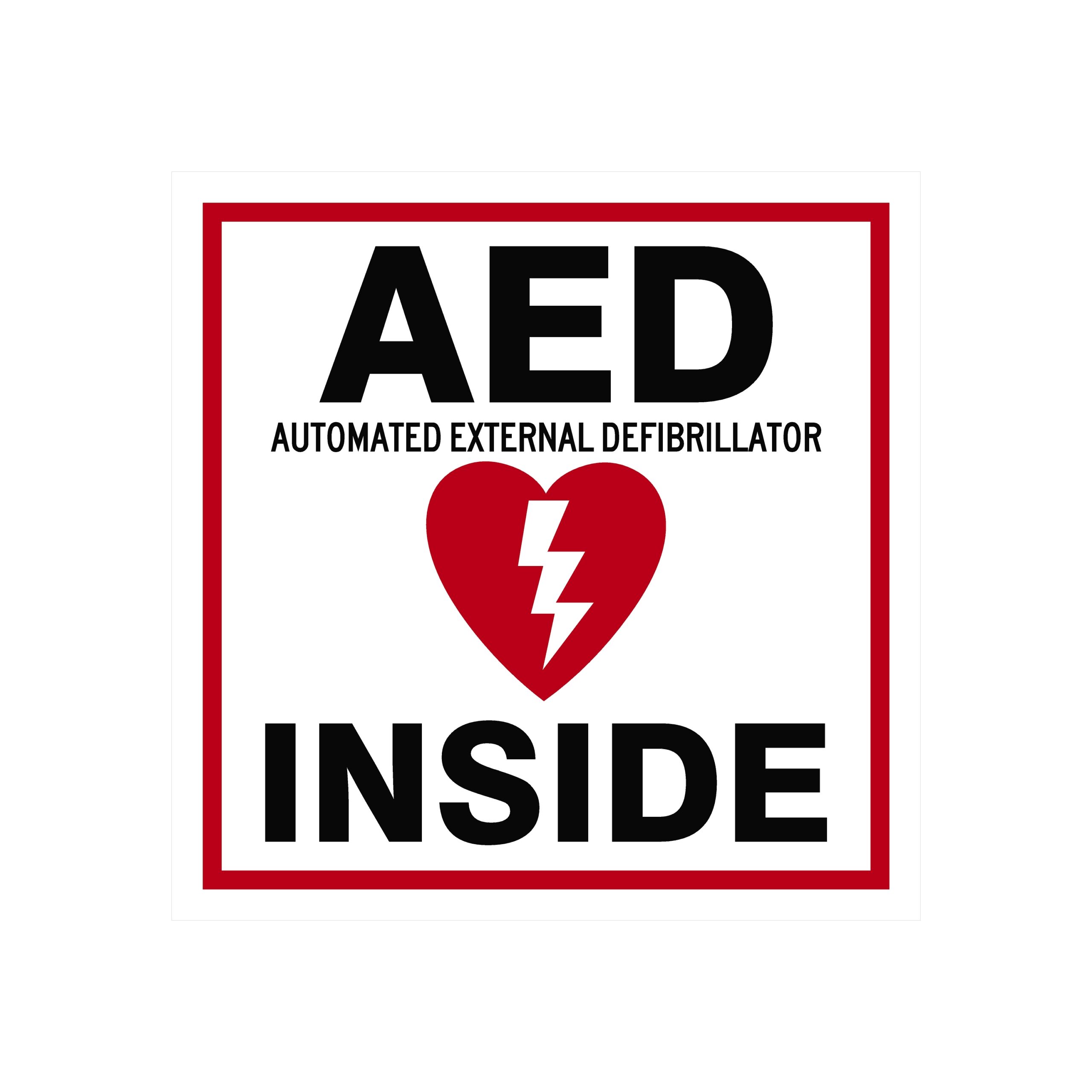 AED Sign - Inside - Square
