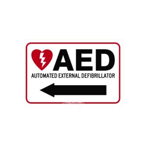 AED Sign - Left Arrow - 12x18