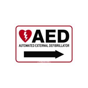 AED Sign - Right Arrow - 12x18