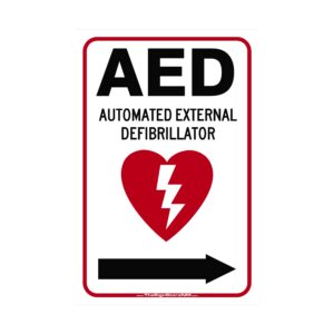 AED Sign - Right Arrow - 18x12