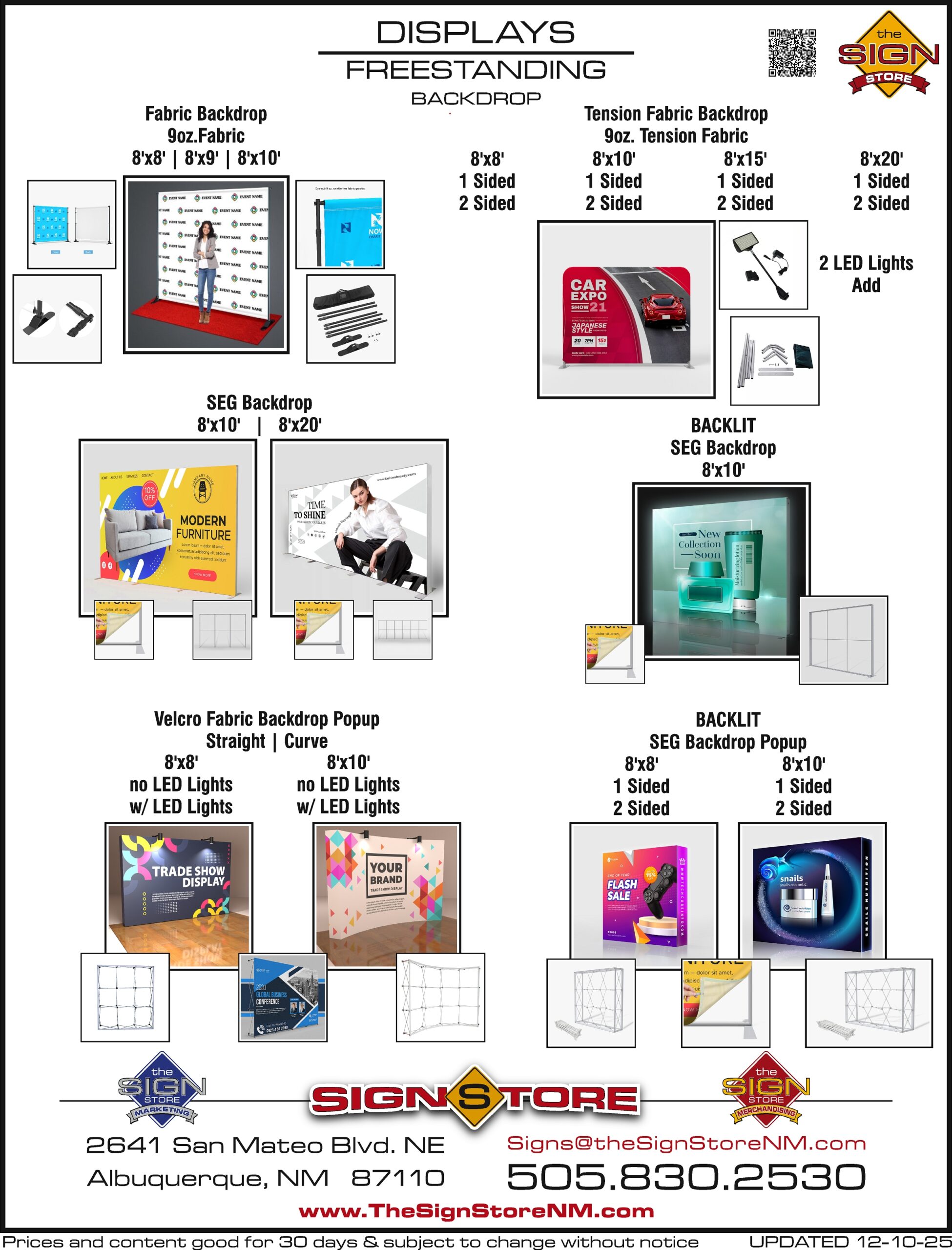 Displays - Freestanding - Backdrop Spec