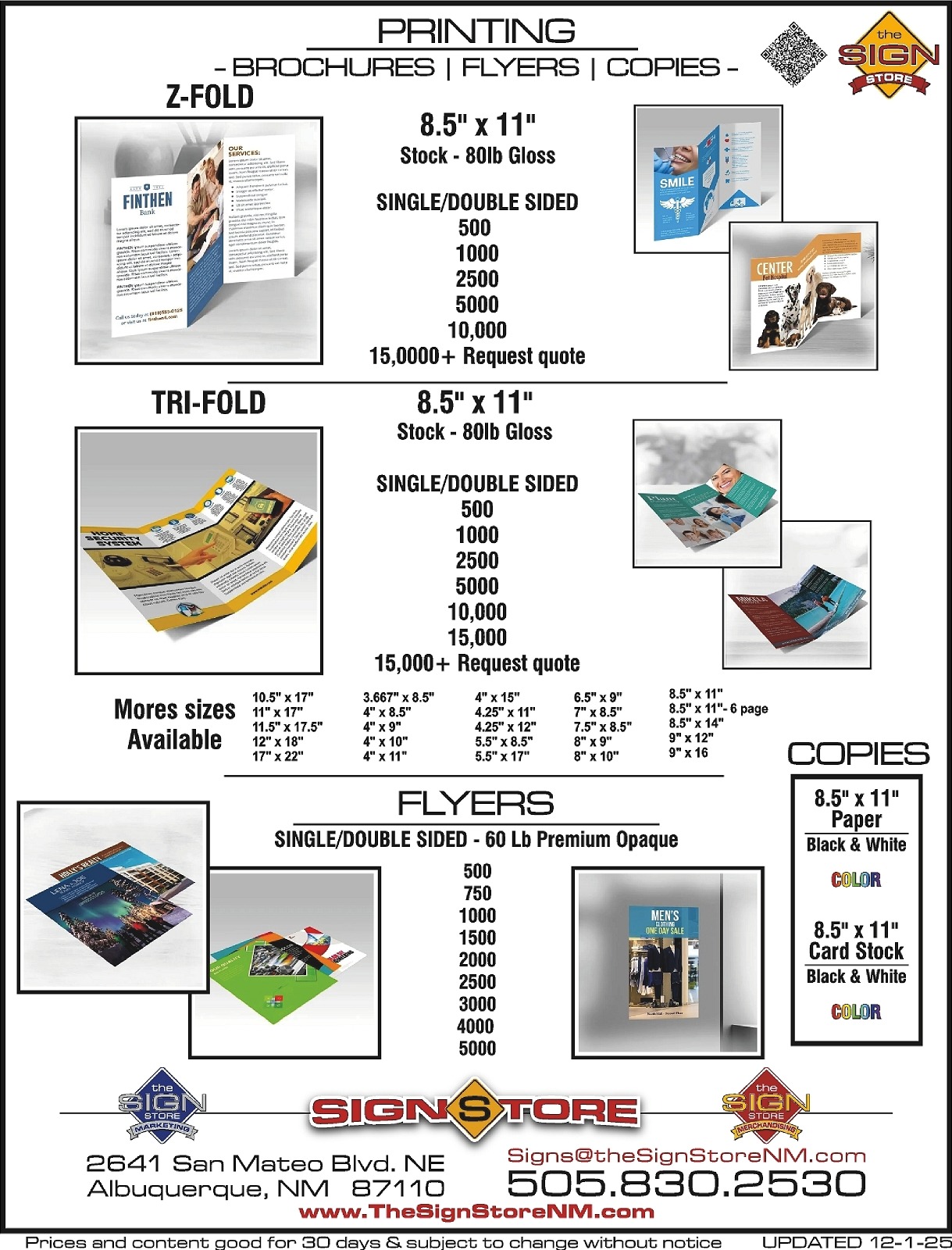 1 - Printing - Brochures, Flyers, Copies