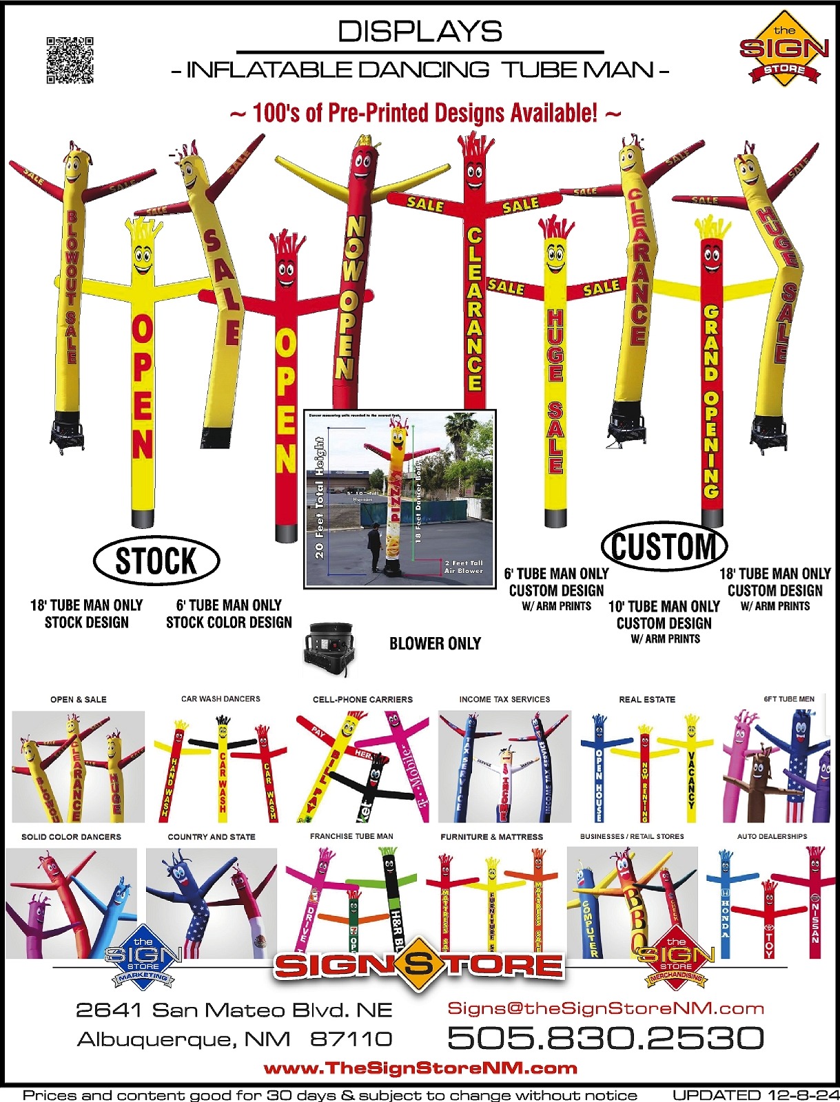 16 - Displays - Inflatable Tube Man Specs