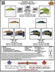 3 - Displays - Event Tents Spec