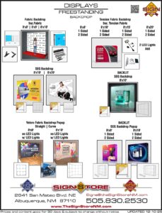 4 - Displays - Freestanding - Backdrop Spec