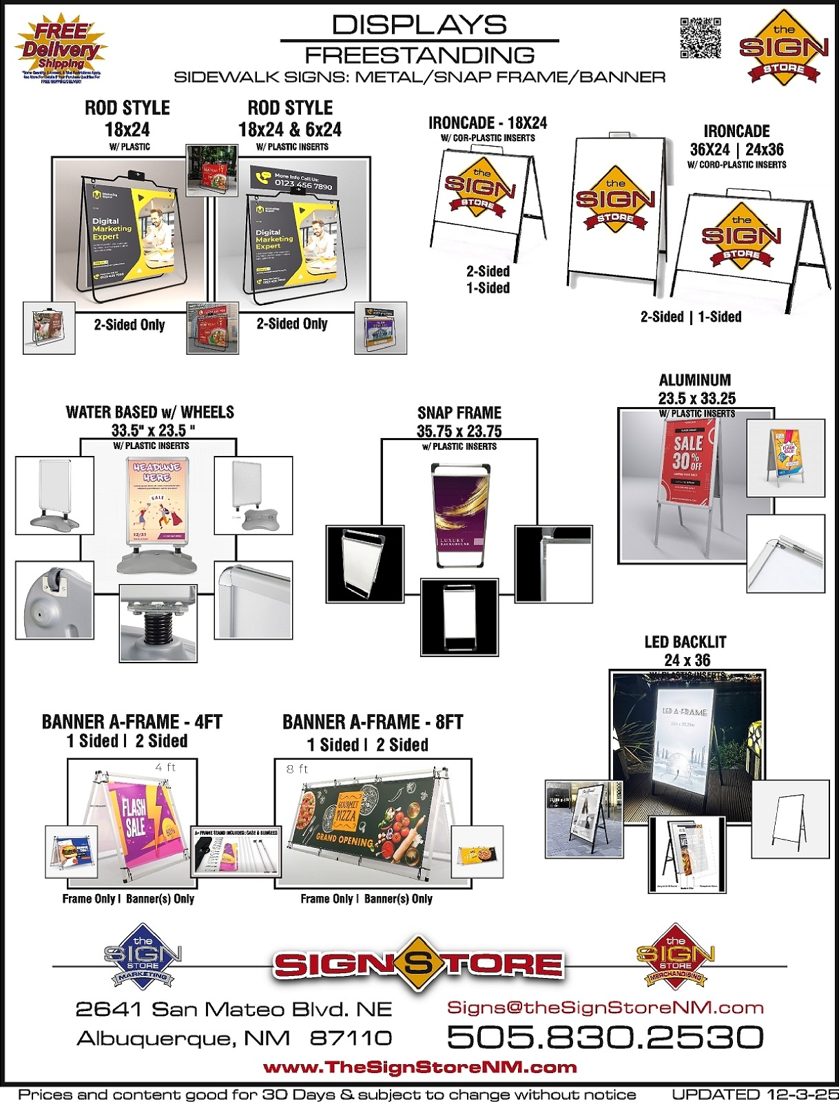 7 - Displays - Freestanding-Sidewalk Signs - Metal-Banner-Snap