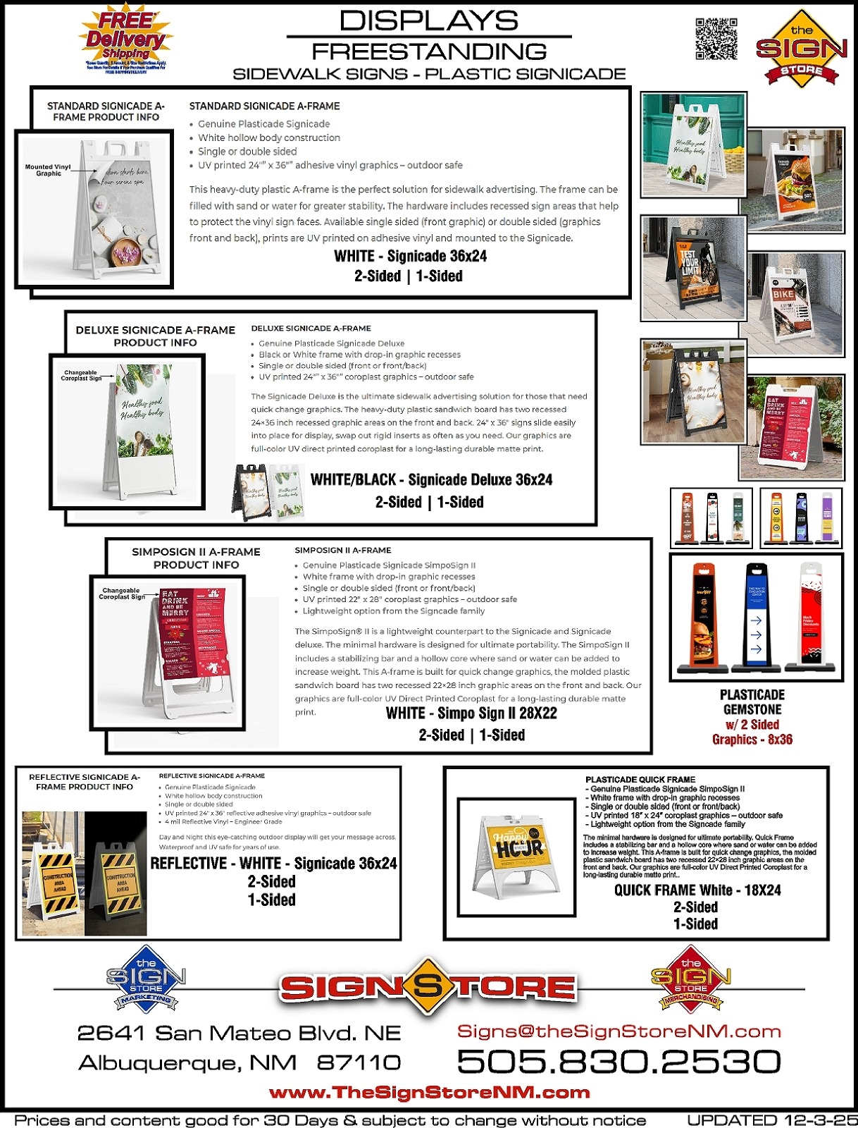 8 - Displays - Freestanding-Sidewalk Signs - Plastic Signicade