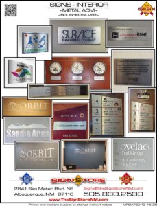 Signs - Interior - Metal ACM - Brushed Galery