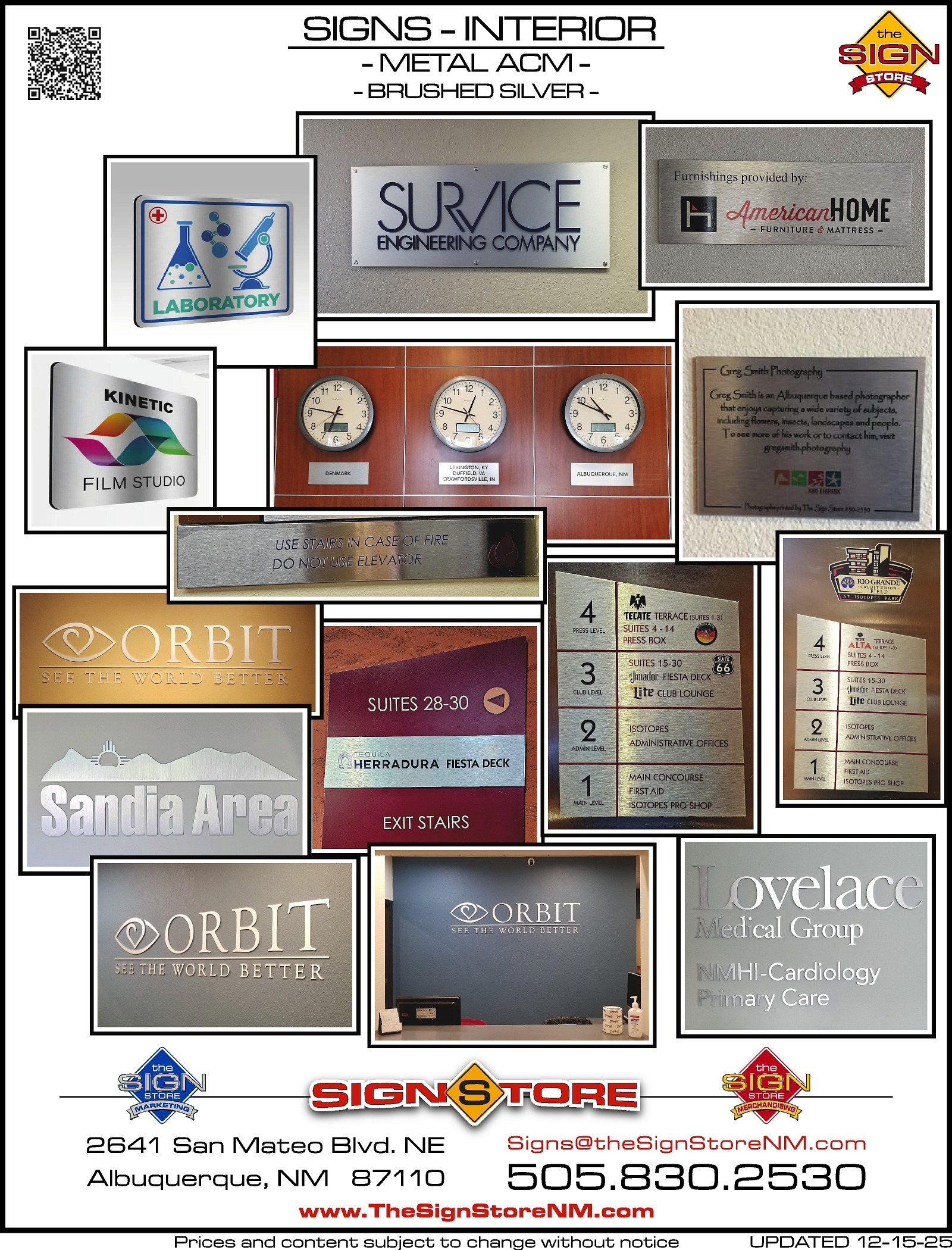 Signs - Interior - Metal ACM - Brushed Galery