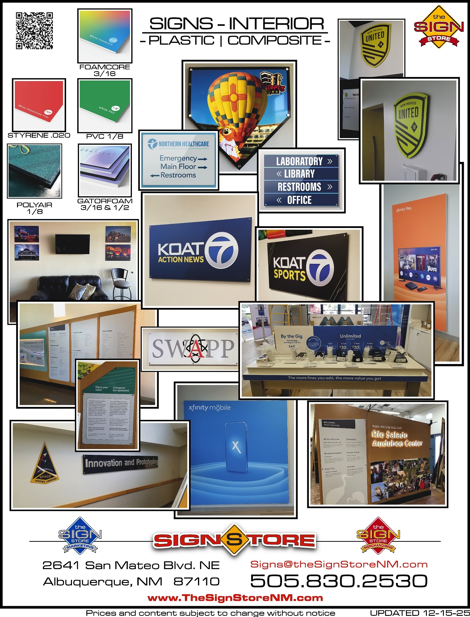 Signs - Interior - Plastic Gallery