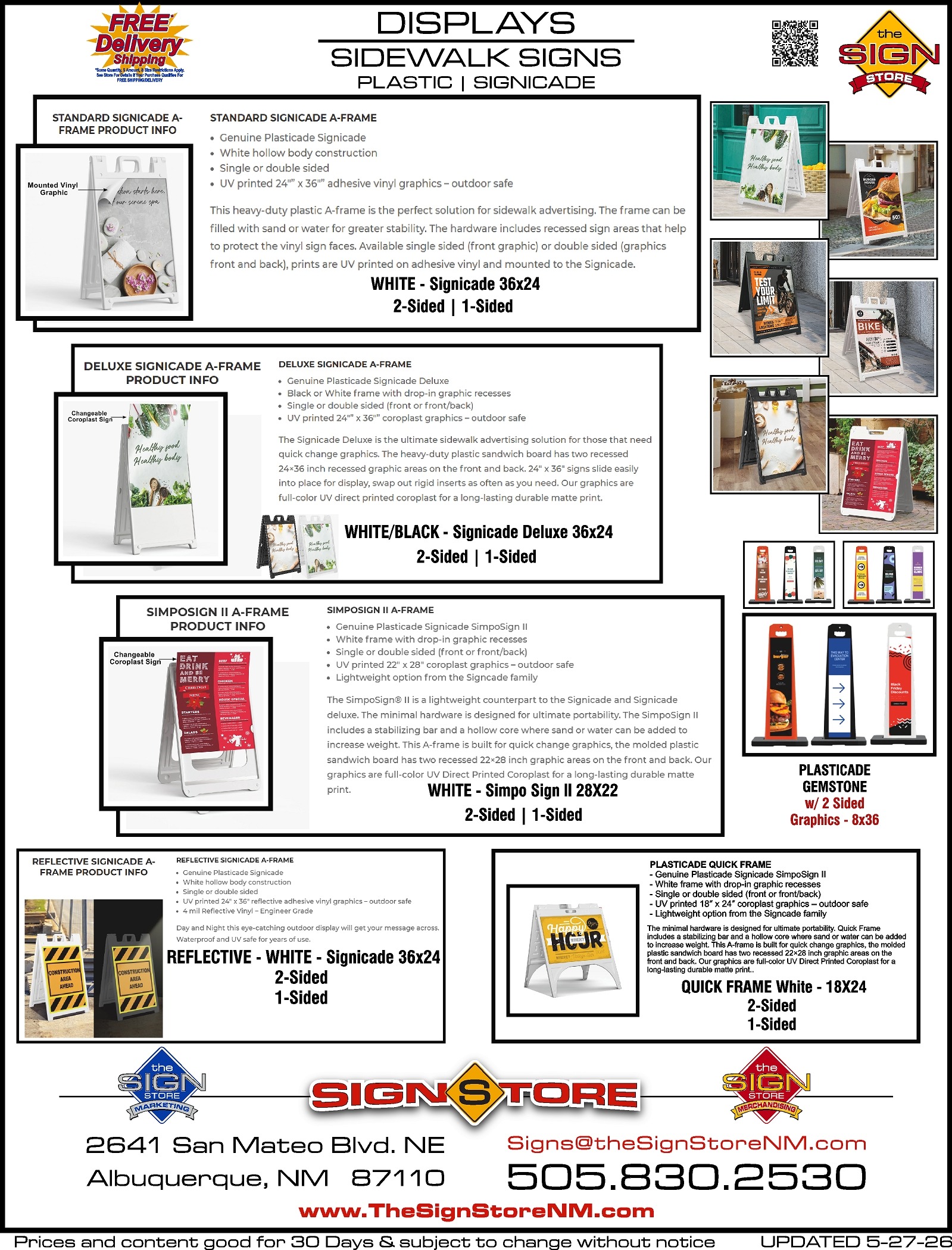 Displays - Sidewalk Signs - Plastic Signicade