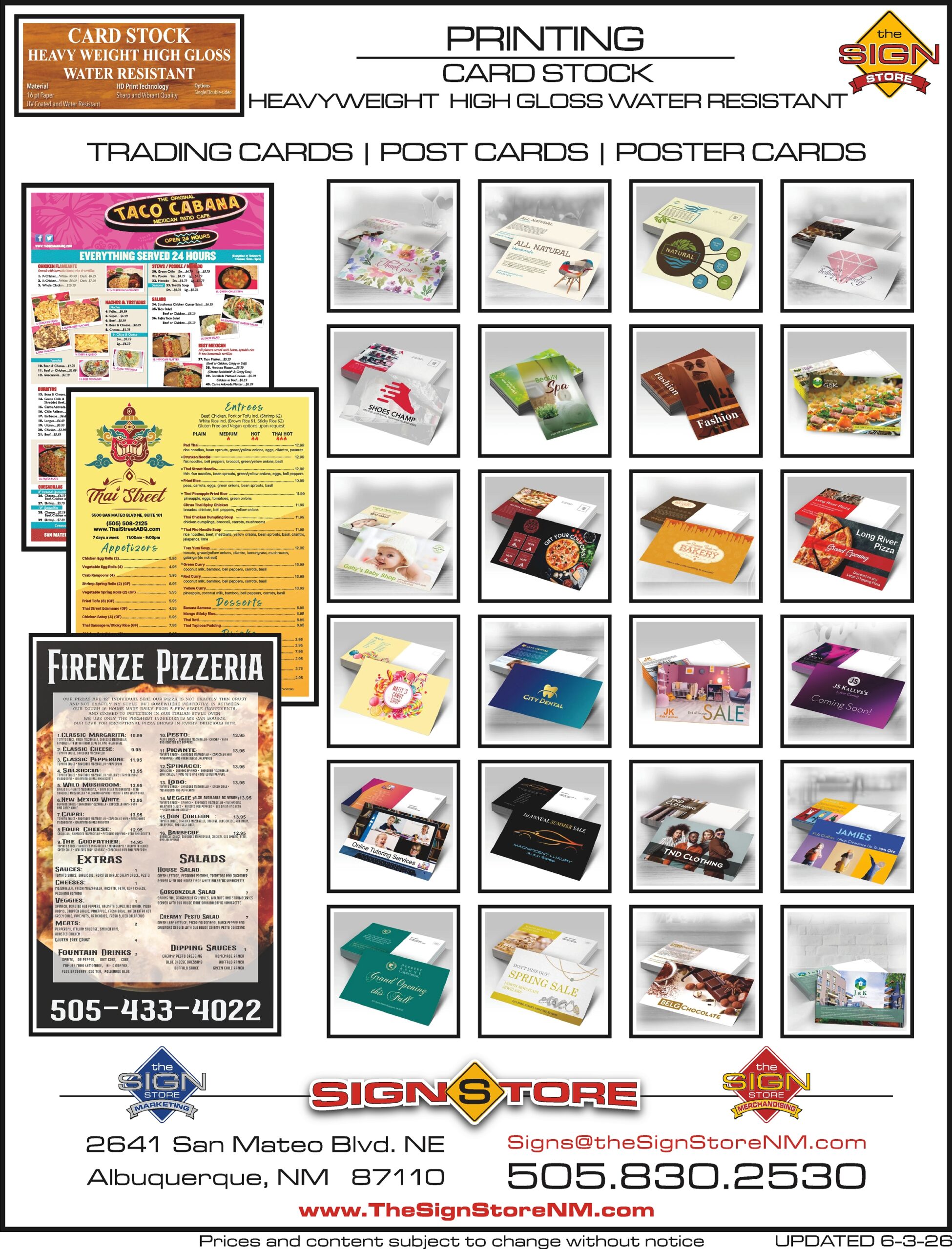 Printing - Card Stock-Rack Cards - Gallery