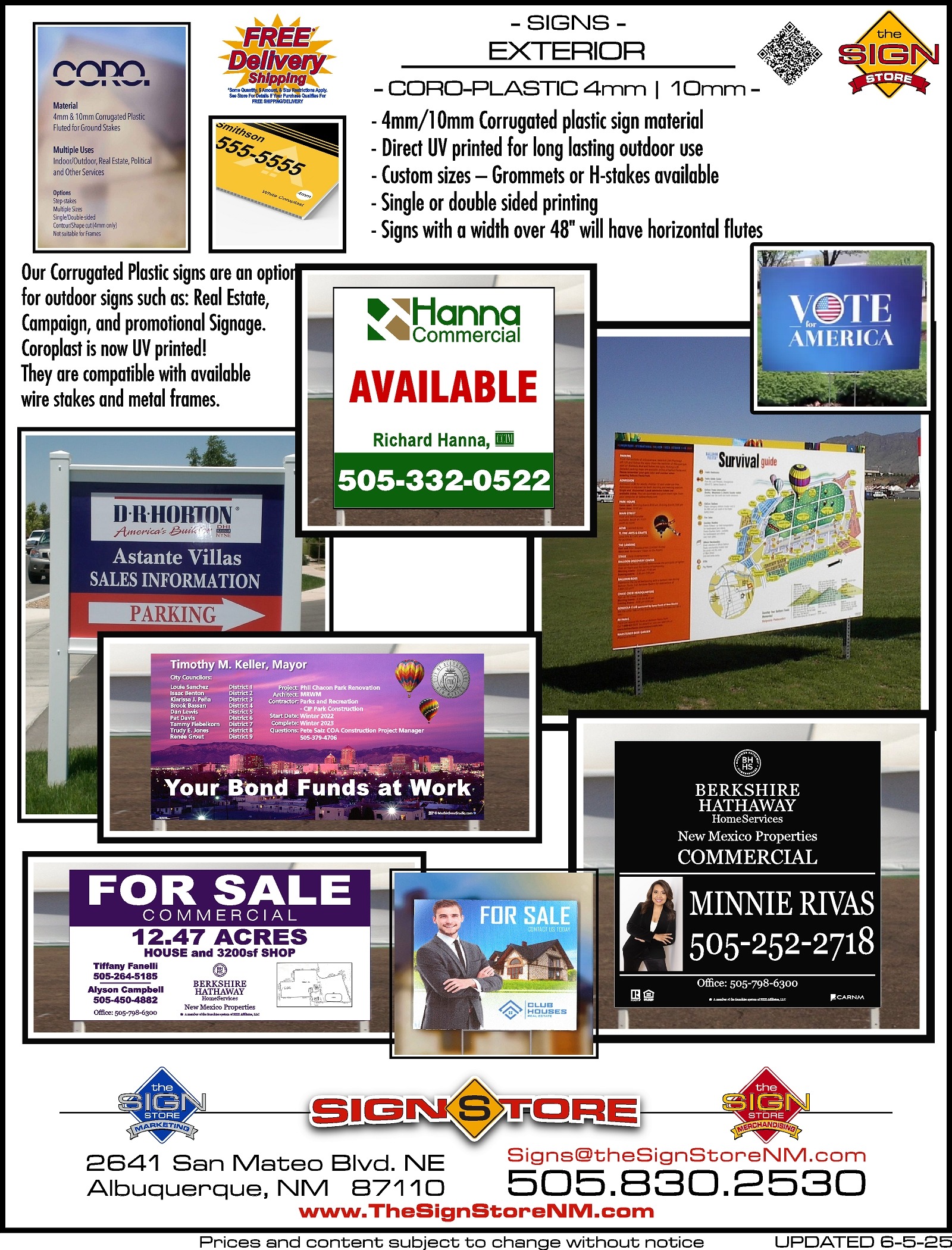 Signs - Exterior - Coroplast - 1 Spec