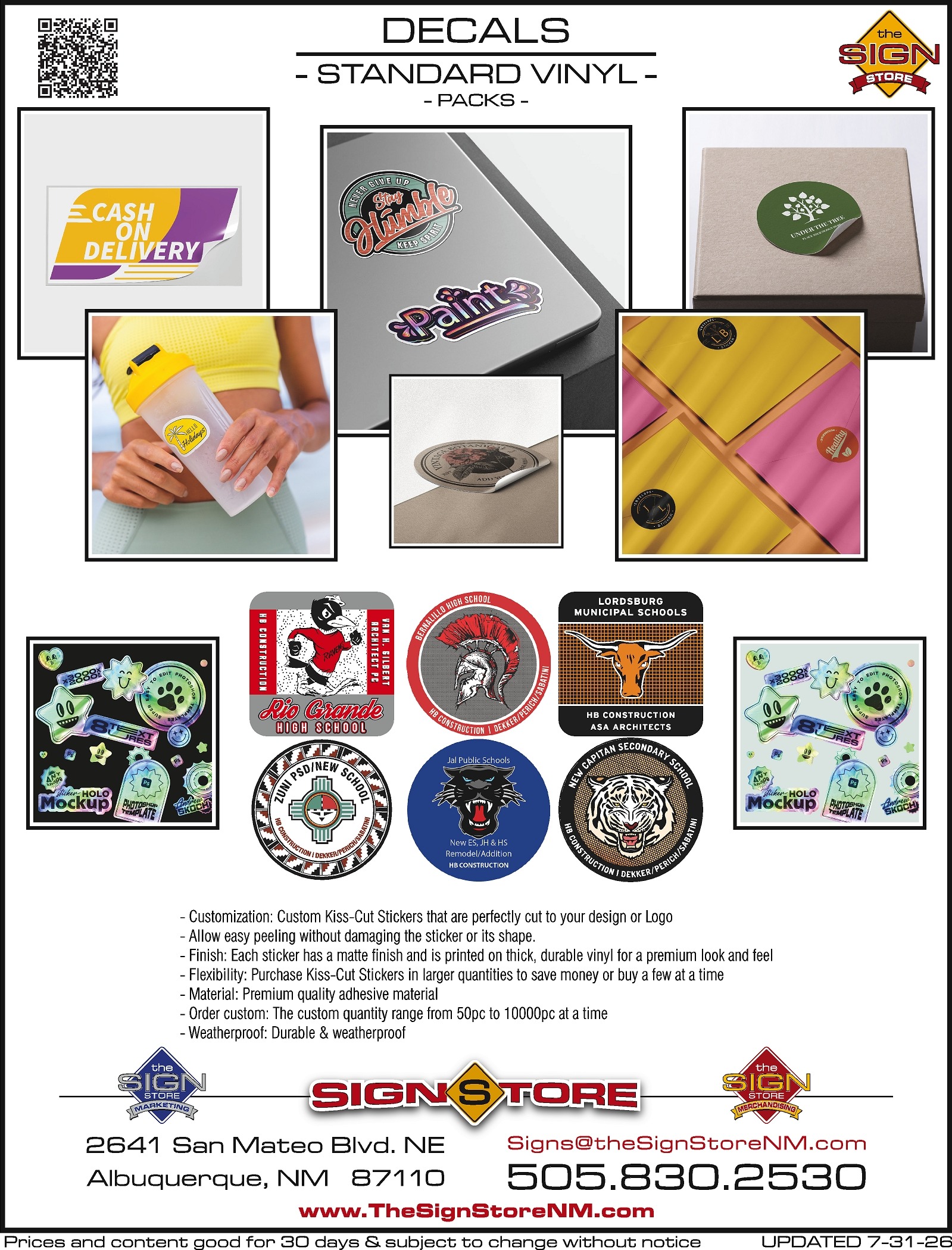 Decals - Standard Vinyl - Packs Gallery